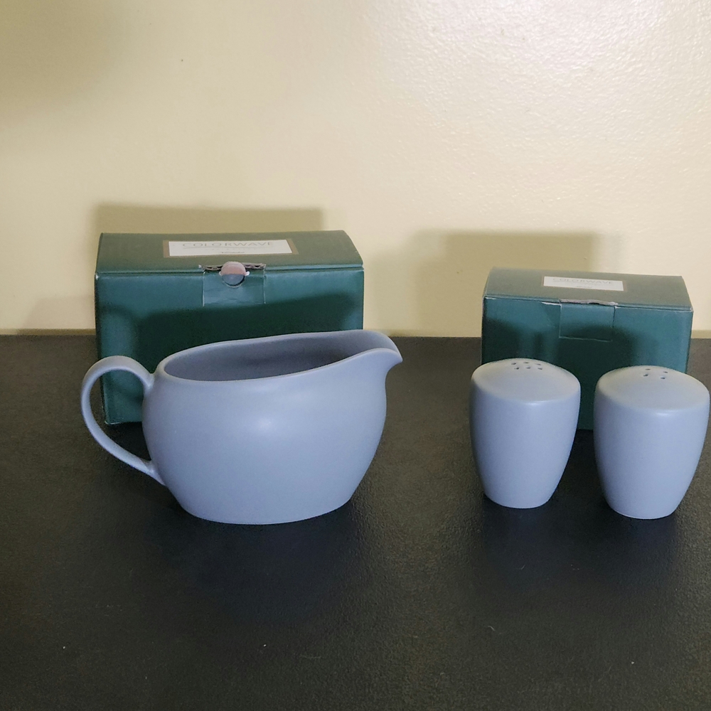 Noritake Slate Gravy Boat and Salt & Pepper Shakers
